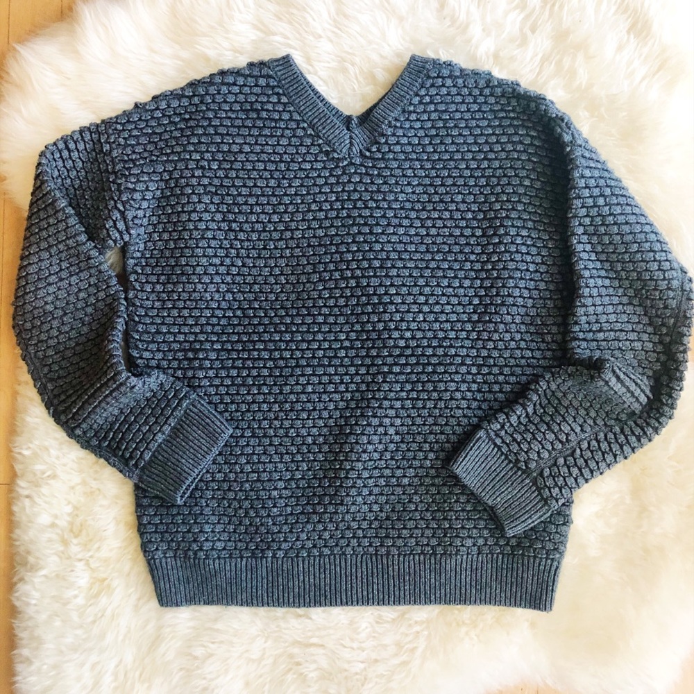VINCE Kids Knitted Gray Heather Scale Sweater